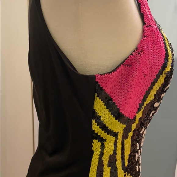 Marciano sequined beaded sleeveless cocktail dress black classy formal fitted - Picture 8 of 8